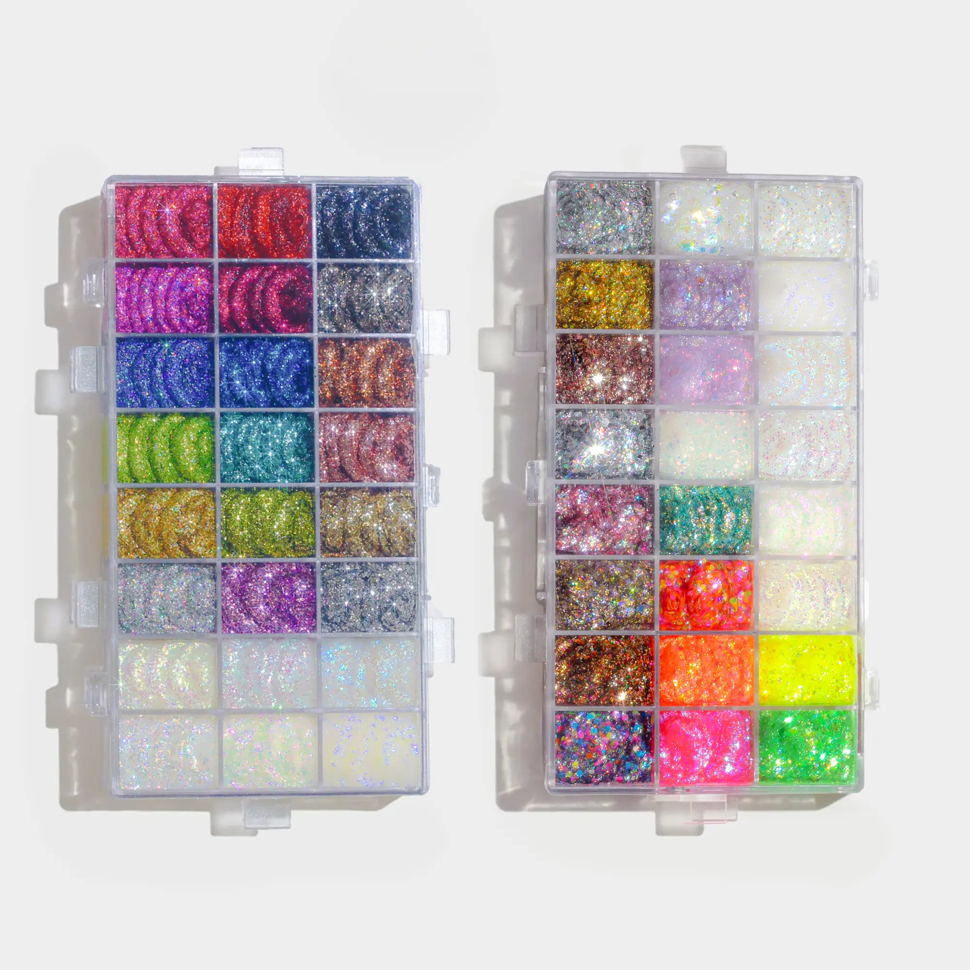SPACECASE Pro Glitter Palette Bundle - 2pc Set Featuring 48 Pro Cosmetic Glitter Gels with Bestselling Spacepaste, Spacejam, and Glowjam UV Shades by Lemonhead LA