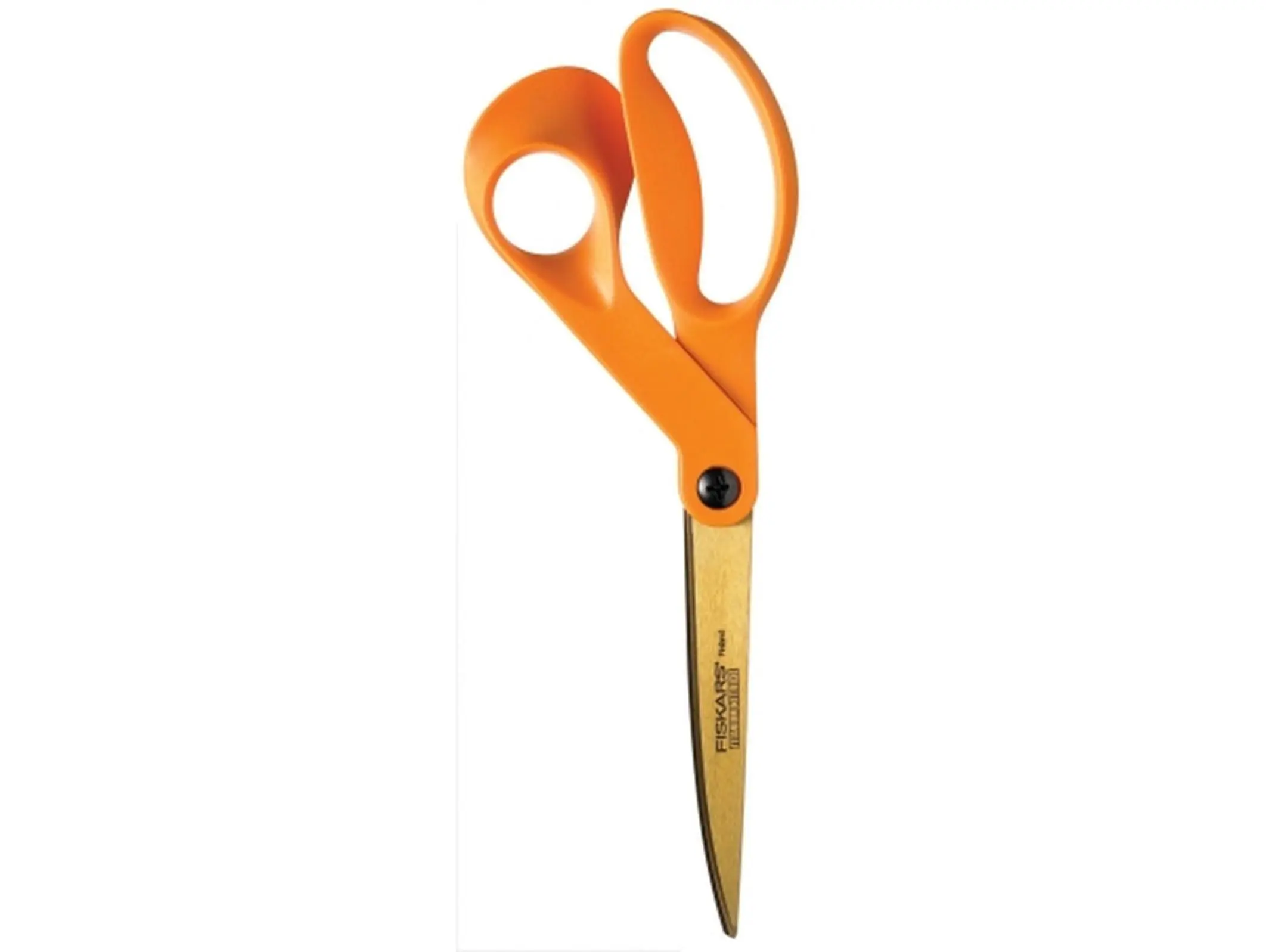 Fiskars 9-in Titanium Nitride Cutting Scissors, Heavy-Duty Hand Tool with Longer Blades, Adjustable Picot, Model 12-96536984J