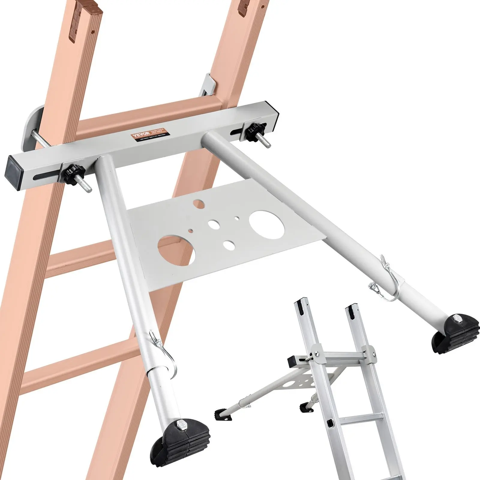 【summerfinds】VEVOR Ladder Stabilizer, Adjustable Feet Extension Ladder Standoff, Heavy Duty Wall Ladder Accessories for Roof Gutter, Easy to Use & Wide Adaptability & Anti-slip Rubber Feet, 330 lbs Weight Rating