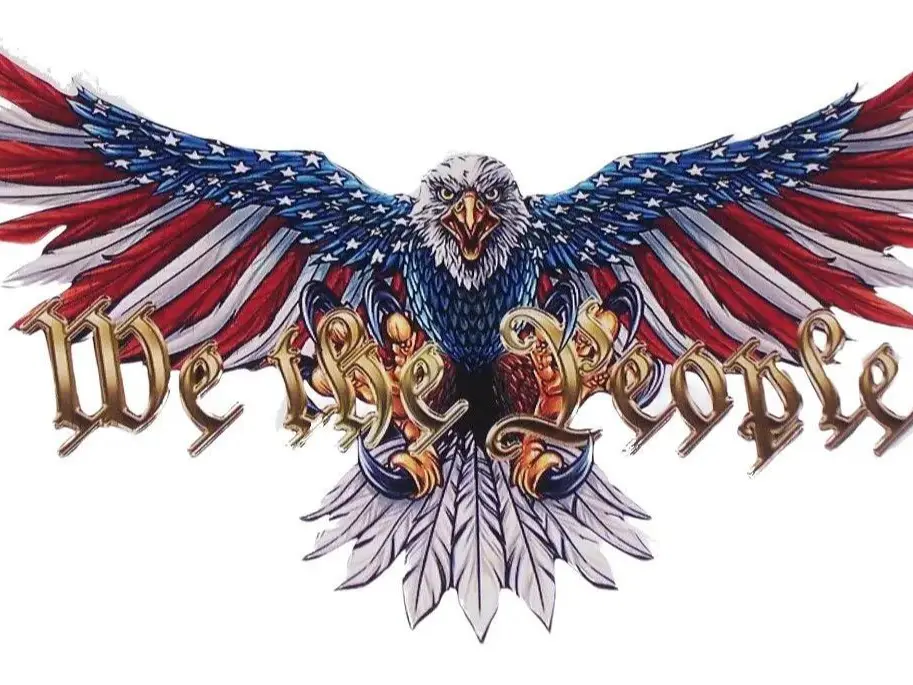 Wing out American Flag WE THE PEOPLE Decal Sticker