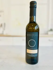 Queen City & Co. White Truffle & Garlic Olive Oil - Rich Sweet Flavor Profile for Pasta Breads Seafood & More - US Origin