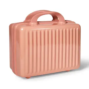 Durable Portable Hard Shell Cosmetic Travel Case - Small ABS Hand Luggage with Elastic Band, Mini Storage Organizer for Travel Must Haves