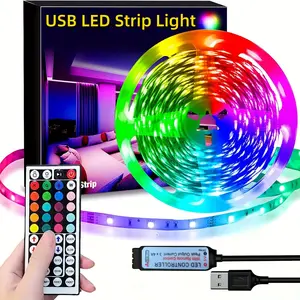 USB LED Light Strip 33 Feet 10 Meters RGB Colorful Light Strip,, Adjustable Design, 800-1000 Lumens, USB Powered, Suitable for Bedroom, Living Room, Party and Event Decoration, Cool Atmosphere Lighting, Intelligent Long-Lasting Design, gamer