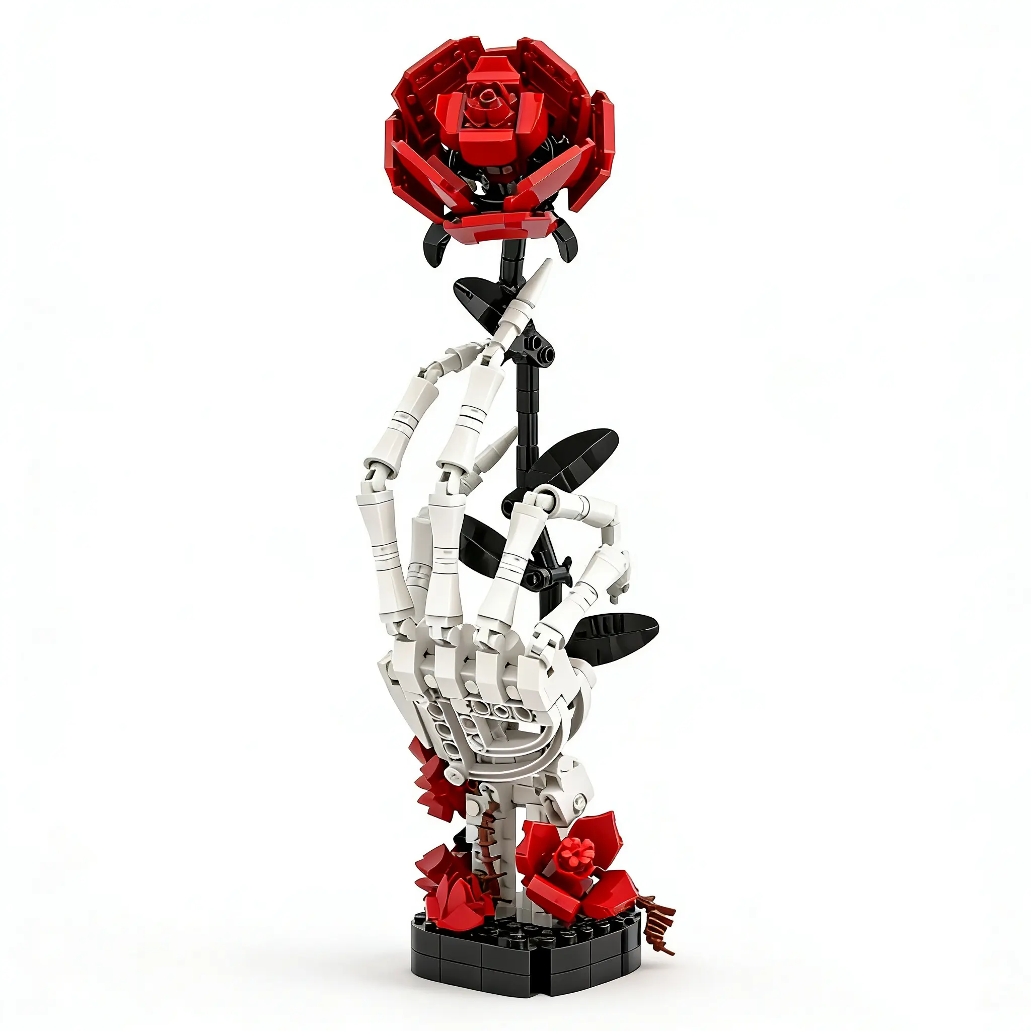 Gothic Rose 3D DIY Building Blocks Set, Hand-Assembled Model Building Kit, Detailed Intricate Design, Creative Desktop Decoration, Ideal Holiday Gift for Collectors