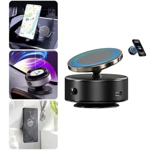 Electric Suction Cup Vacuum Magnetic Phone Holder, 360° Rotatable Car Magnetic Phone Holder, Car Navigation Holder, Compatible with Magsafe iPhone & Android, for Windshield, Dashboard, Kitchen, Bedroom, Office, Gym, Glass, Mirror, Screens, Wall Tiles
