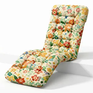 Waterproof Sun Lounger Cushion Only Replacement Lounger Cushions Pad for Sunloungers 100% Cotton Thick 167x53x10 cm Outdoor Garden Rattan Recliner Relaxer Chair Cushions, Daisy