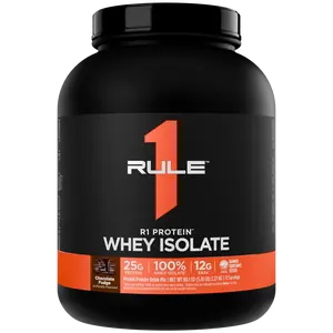 Rule 1 R1 Protein Whey Isolate – 25g Protein & 6g BCAA from Pure Isolated & Hydrolyzed Whey Sources for Muscle Recovery, Workout Support, & Fitness Nutrition, 5 lb, Made in the USA