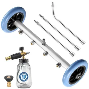 RIDGE WASHER Pressure Washer Undercarriage Cleaner, 16 Inch Undercarriage Washer with Foam Cannon, Under Car Cleaner with Straight Extension Wand, 4000 PSI fathersdaygift