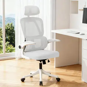 【Spring Glow Up】 Ergonomic Office Chair Comfort Home Desk Chair Adjustable High Back Mesh Chair Lumbar Support Computer Chair with Flip-up Arms for Gaming office chair