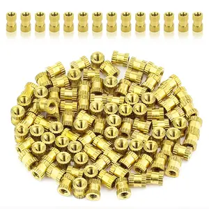 100 count Brass Nut Inserts, Knurled Threaded Inserts, Embed , Embedment Nuts, Female Thread Brass Nuts for  Printing Injection Molding Projects (M2x4x3.5mm)