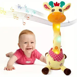Dancing and Talking Toy Giraffe, Musical Light Up, Perfect for Infants, Singing, Mimicking, Recording Voices, 10 English Songs, Adjustable Volume, Gift for Kids 0-18 Months