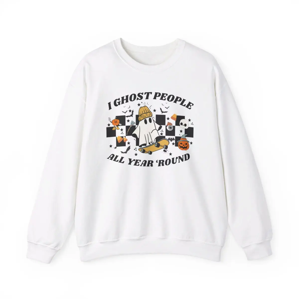 I Ghost People All Year 'Round Pullover | Spooky Season | Ghosting | Boohoo | Crewneck Sweatshirt