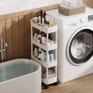 Multi-Layer Gap Storage Rack for Kitchen & Bathroom, Narrow Design for Refrigerator Sides, Refrigerator Organizer, Ideal for Snacks & Small Items Organization