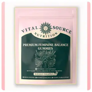 Feminine Balance Gummies - ViXi - Vital Source Nutrition- High Quality Women's Balanced Gummies - Women's Health and Wellness - Immune Support - Vegetarians, Gluten Free - Hawaiian Pineapple -60 gummies -30 servings