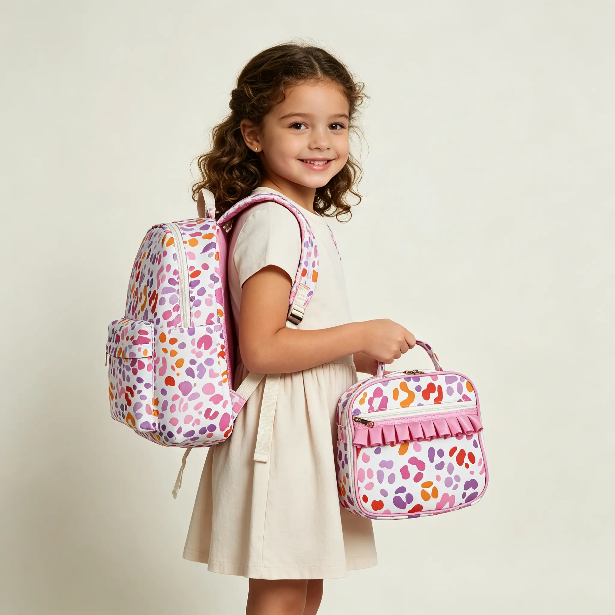 Trendy Leopard Print School Backpack for Girls, Lightweight Pink & Durable Student Daypack for Back to School, 17 Inch, Trendy Backpack, School Backpacks