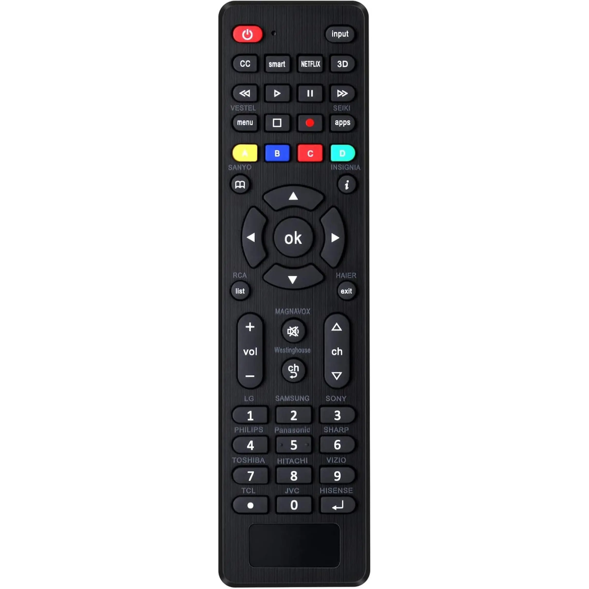 Universal Wireless Remote Control - Home Appliance Remote for LG, Samsung, TCL, Philips, Vizio, Sharp, Sony, Panasonic, Sanyo, Insignia, Toshiba, Westinghouse LCD, LED, 3D, HDTV Smart TVs (TV Accessory)