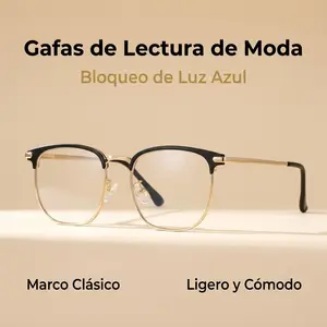 Stylish black-rimmed gold-trimmed reading glasses, Progressive Reading Glasses Multifocal