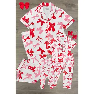 Mom & Me - Pink & Red Bow Pajamas