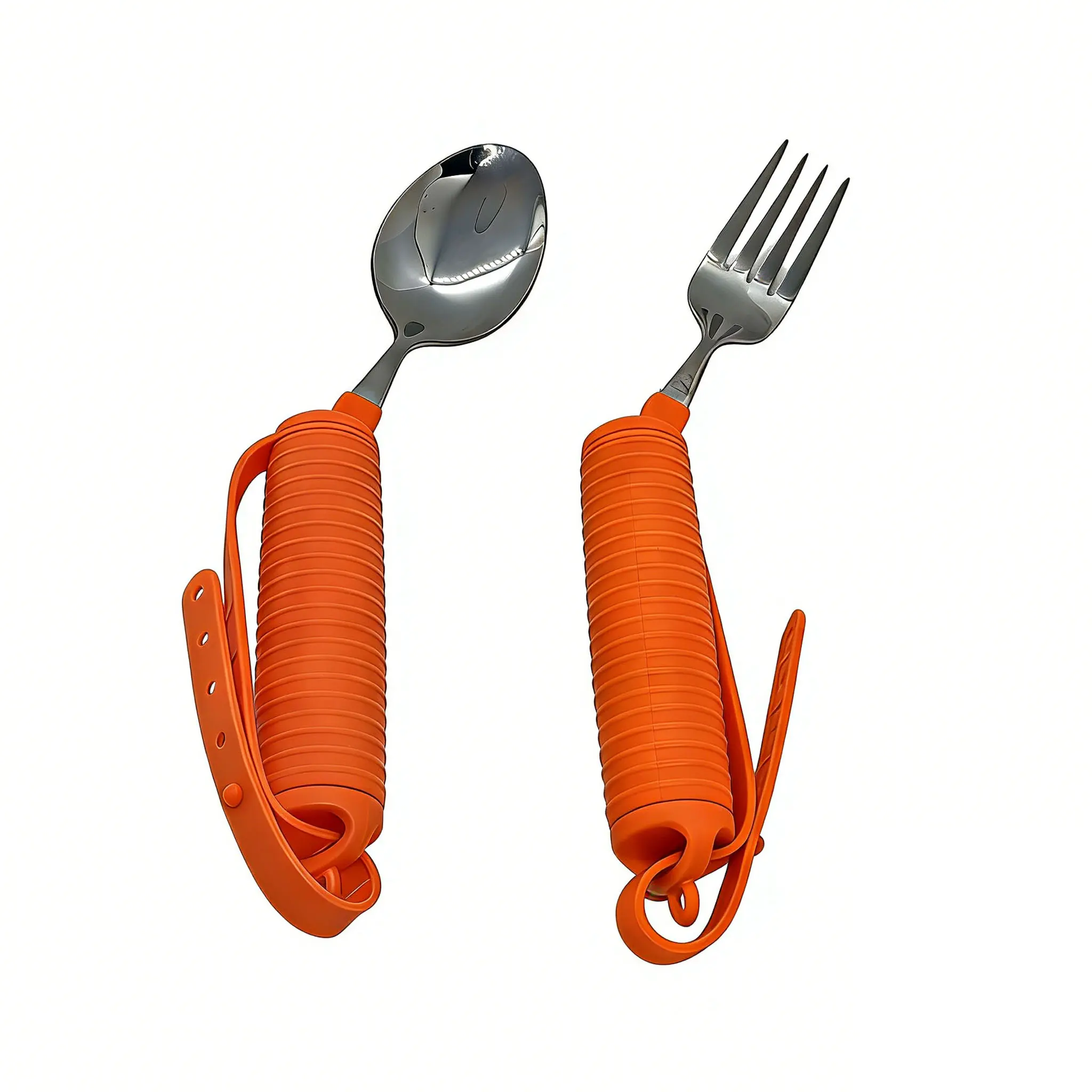 Anti-Shake Adaptive Utensil Spoon Set - Kitchenware Cutlery Tableware with Adjustable Strap, Bendable Neck Handle for Elderly with Hand Tremors or Arthritis Support
