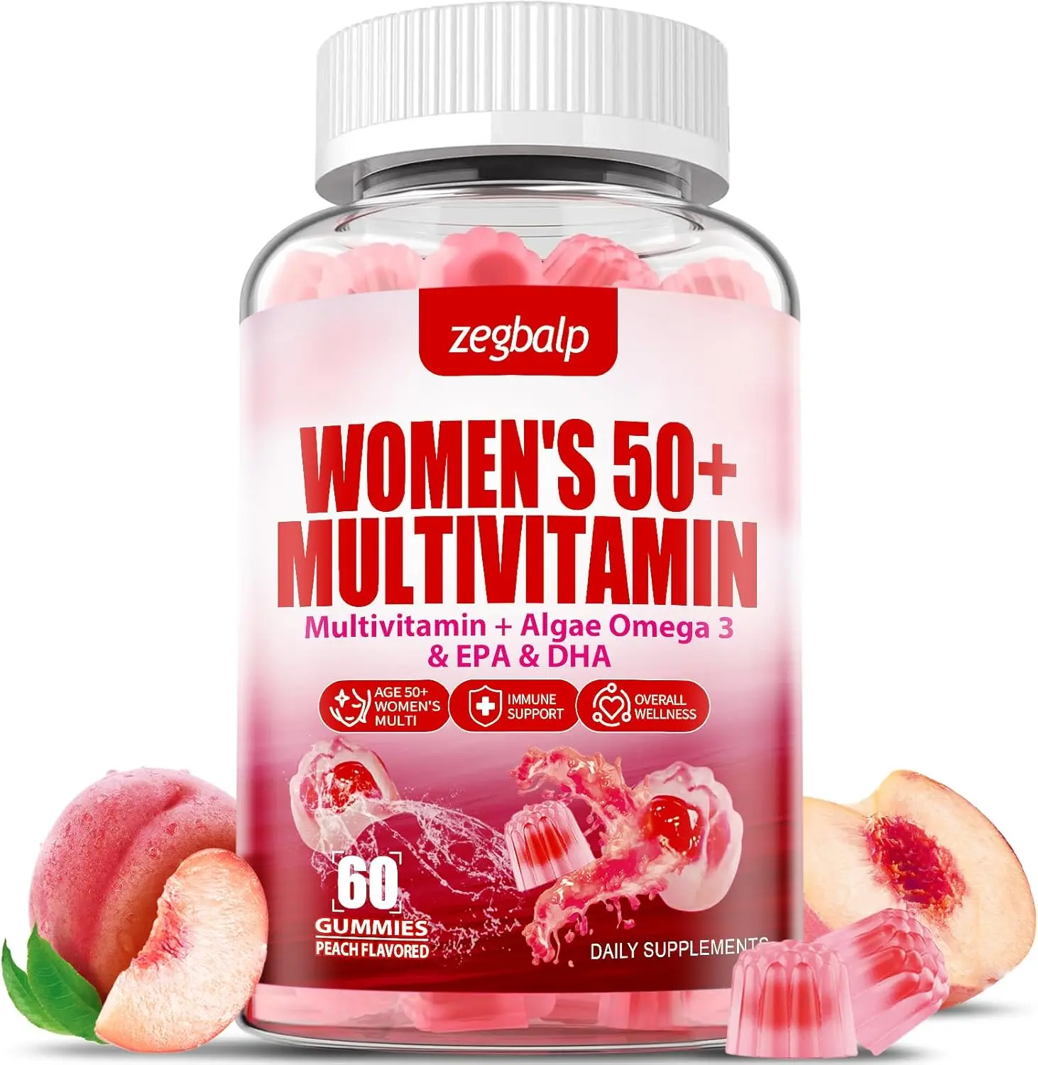 Sugar Free Womens Multivitamin 50 Plus Gummies with Calcium Magnesium and Zinc Complete Multi Vitamin and Mineral Supplement with Vitamin A C D3 E K2 B Complex Folate and Biotin for Skin Health Energy Boost Immune Support Anti Aging Wellness for Women 50+