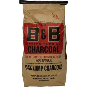 B&B Charcoal 8684151 20 lbs Oak Hardwood Lump Charcoal
