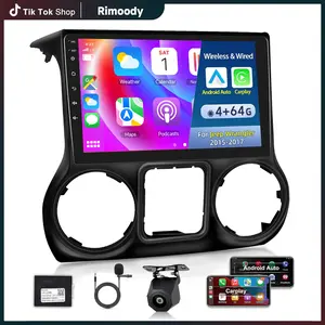 Rimoody 4GB+64GB Android 15 Car Radio for Jeep Wrangler 2015-2017, 10.1in IPS Touchscreen Stereo - Wireless Carplay, Android Auto, GPS Navigation, Bluetooth Function, FM Radio, Rear View Camera Compatibility,summervibes