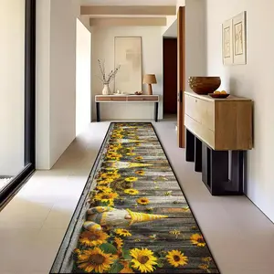 Sunflower Pattern Kitchen Runner Rug, Modern Runner Rug, Non-slip Soft Floor Mat, Decorative Carpet for Home Living Room Bedroom Kitchen