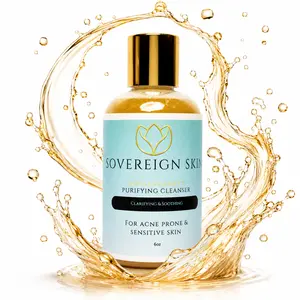 Sovereign Skin RoyalClarity Purifying Cleanser | Tea Tree & Turmeric Face Wash for Oily, Combination & Acne-Prone Skin | Deep Cleansing Gel Cleanser with Salicylic Acid, Aloe Vera & Green Tea | 6oz
