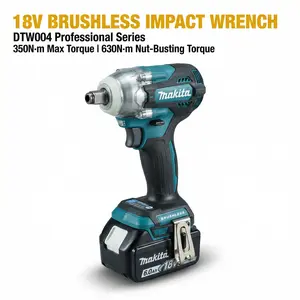 Makita DTW004 18V Brushless Cordless Impact Wrench for Heavy-Duty Fastening and Bolt Removal