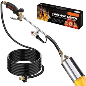 Propane Torch Weed Burner,Blow Torch,Heavy Duty,High Output Flamethrower with Turbo Trigger Push Button Igniter and 10 FT Hose for Roof Asphalt,Ice Snow,Road Marking