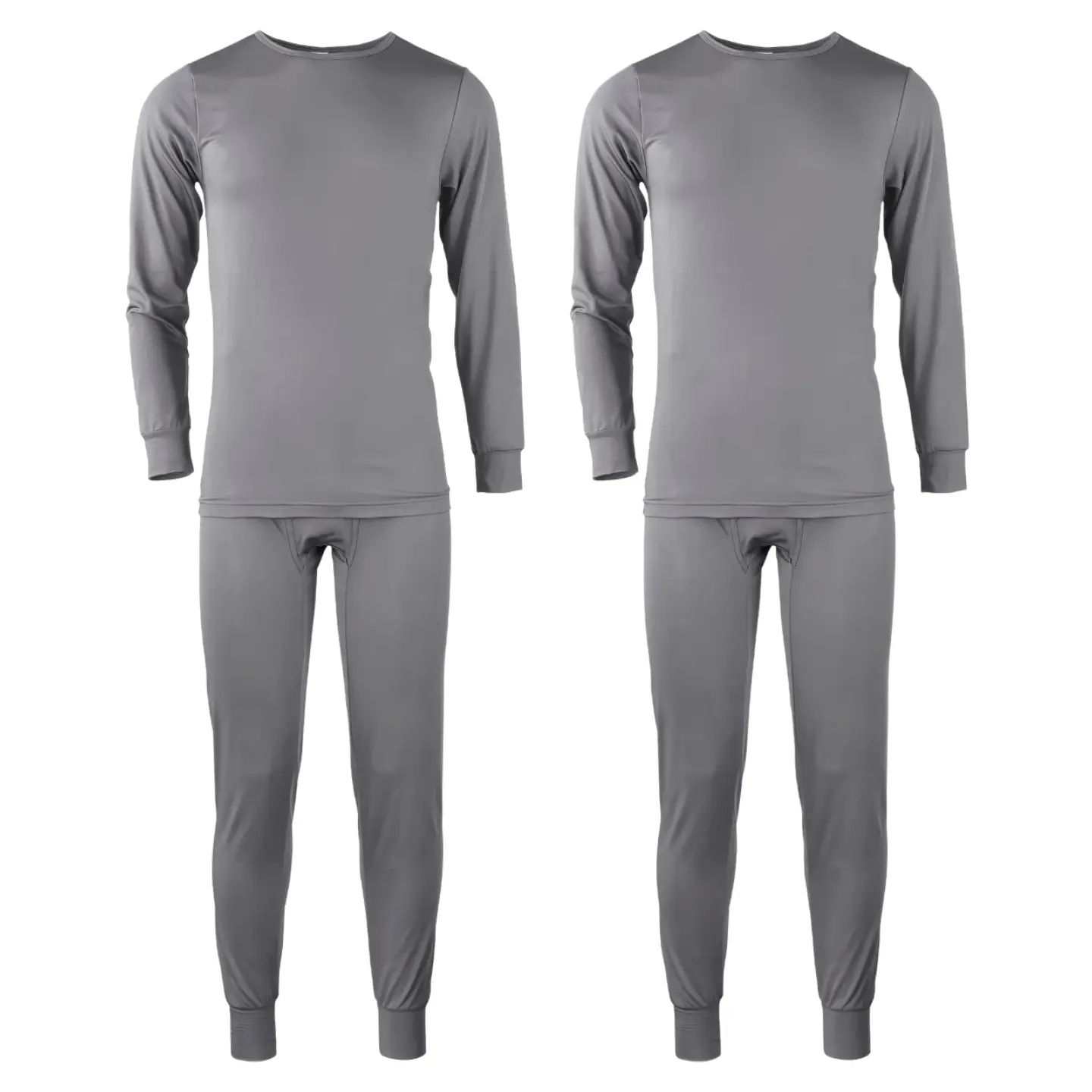 2 Pack Men's Fleece Thermal Underwear 2 Piece Set S-3XL Top & Bottom Combo Shirts and Pants Warm Lined Underwear Basic Layer Fall Winter Cold Weather