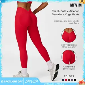 MFVIM Women’s High-Waist Athleisure Fitness Leggings - Solid Color, High Elasticity, Breathable Skinny Sports Leggings for Gym & Yoga, Seamless Yoga Pants, Gym Clothes Women Activewear