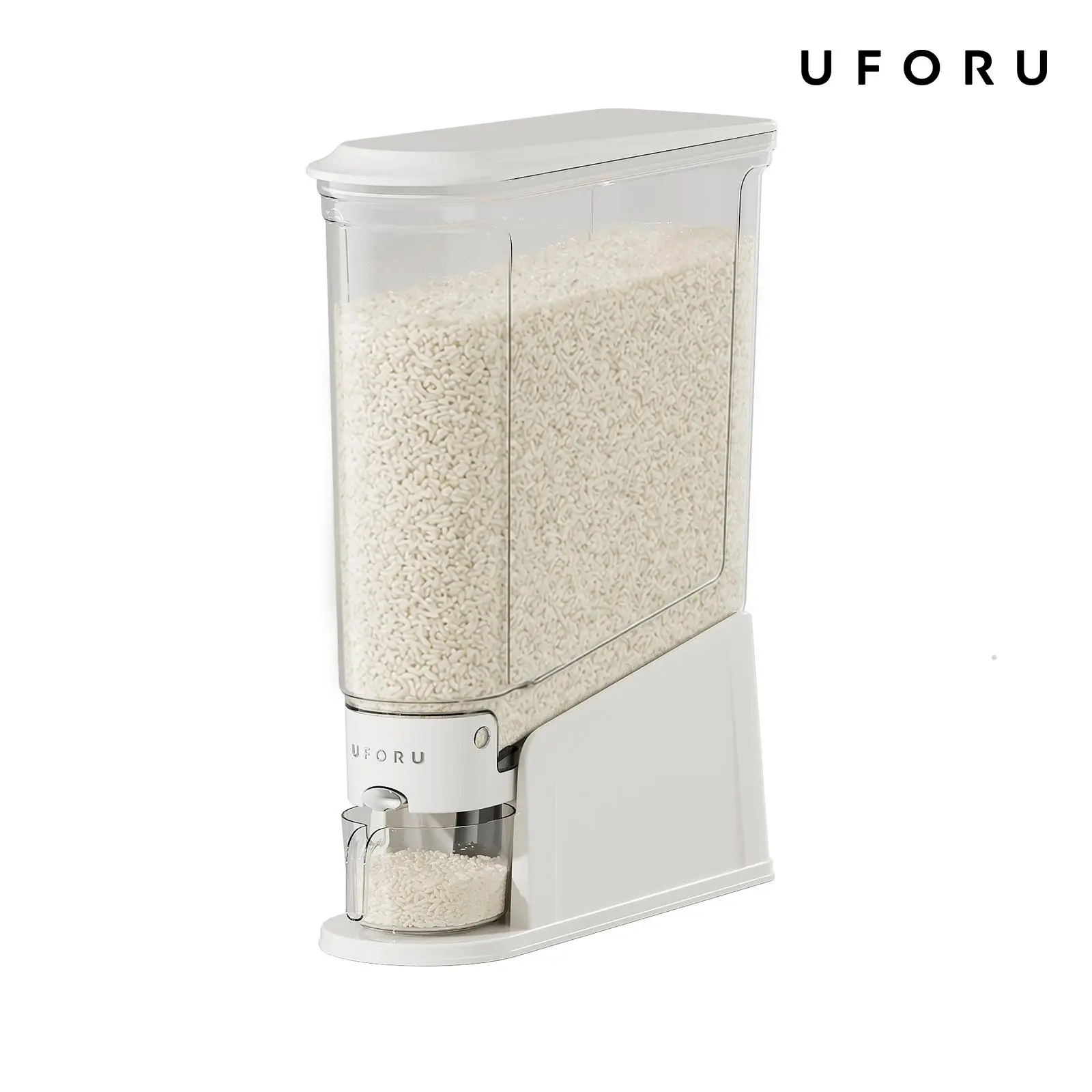 UFORU narrow-seal rice storage container, 11 lbs/22 lbs large capacity, BPA-free food-grade material, insect-proof and moisture-resistant, one-press operation rice storage box, suitable for grains, beans, pet food, kitchen storage organization#SummerWins