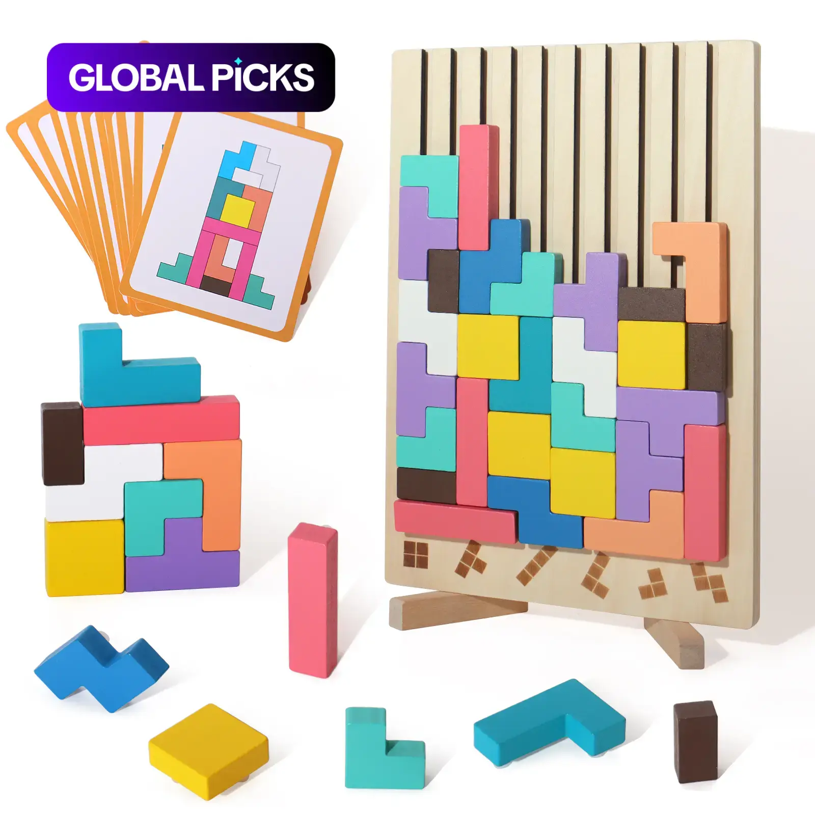 Wooden Stacking Interlocking Puzzle Toy (1 Set), Educational Stacking Game, Puzzles for Toddlers, Creative Puzzle, Montessori Educational Gift for Children, Montessori Puzzles Gift #GLOBAL PICKS