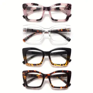 ZOECENT 4 Pack Blue Light Blocking Reading Glasses for Women Stylish Durable Oversized Frames with Spring Hinges