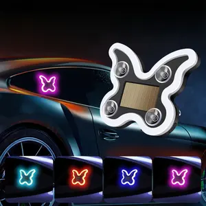 Solar-Powered Car LED Ambient Light Small Butterfly Neon Light Sign, Perfect for Car, Bedroom, Party, Valentine's Day, Home Decor, Car Decorative Light