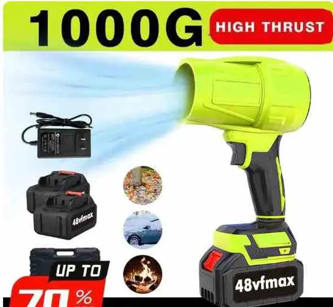 【DealsForYou】Cordless Turbo Jet Leaf Blower, 40000RPM High-Power Lithium-Ion Motor, Dual Batteries & Charger, Adjustable Speed, 650G Thrust, Ideal for Car Cleaning, Outdoor Garden Use, Computer Keyboard Dusting, Valentine’s Day Gift