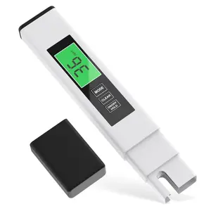 TDS Water Tester, 4 in 1 TDS Meter Digital Water Tester, Accurate and Reliable Digital TDS EC & Temp(?C,?F) Meter, 0-9990PPM Water Quality Tester for Drinking Water RO/DI System Aquarium White 6.1In