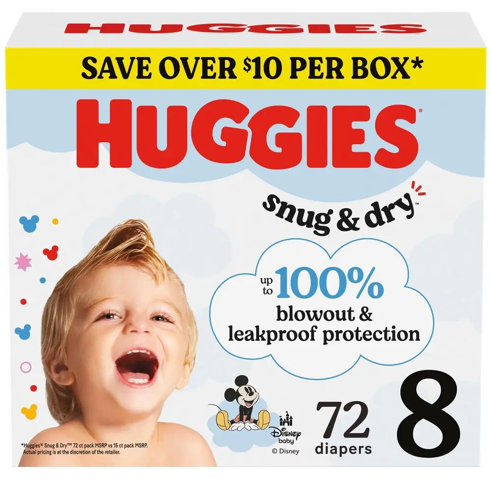 Huggies Snug & Dry Disposable Diapers - Size 8 - 72ct Huggies Snug & Dry Disposable Diapers - Size 8 - 72ct
