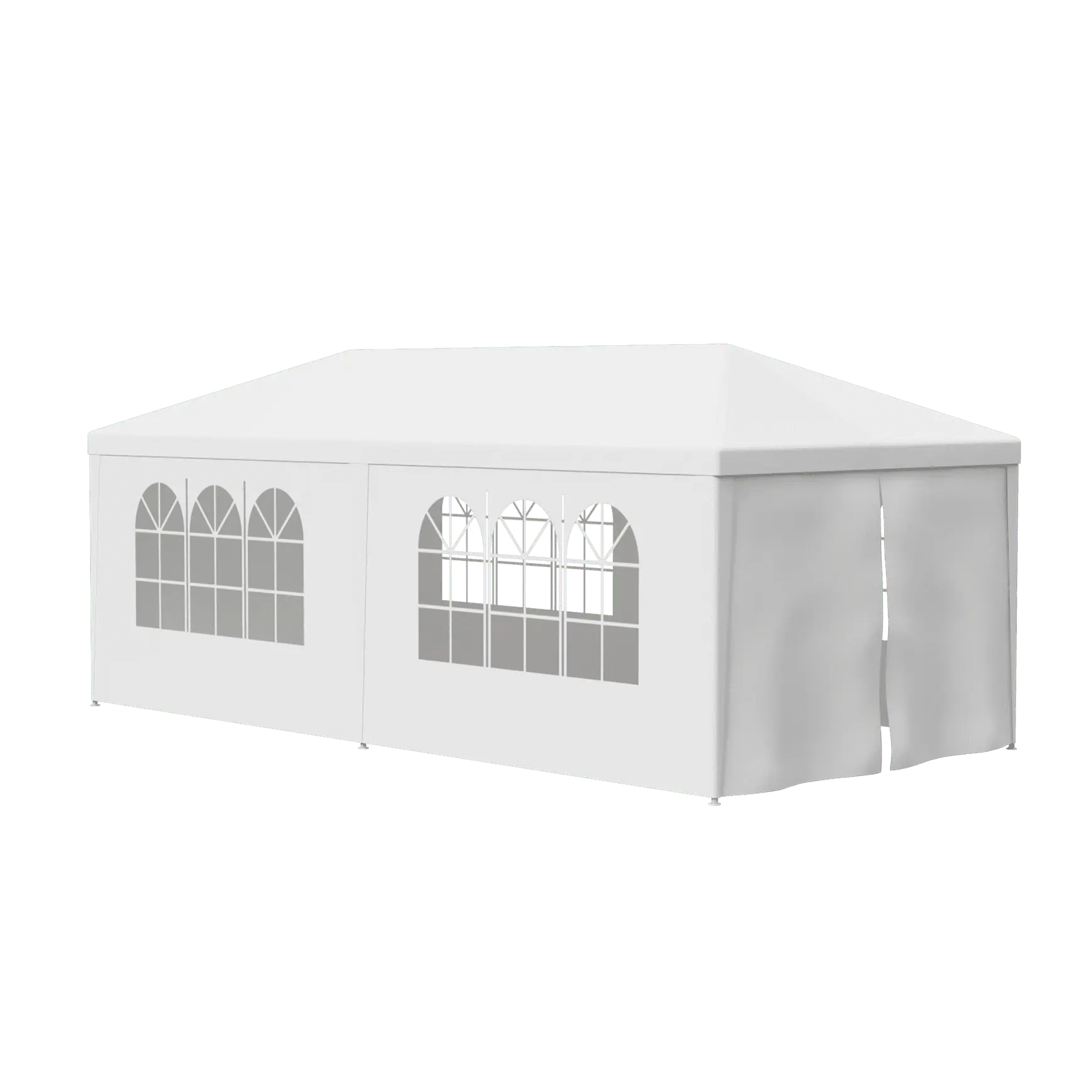Large Outdoor Patio Sunshade Gazebo - White Steel Frame, UV Protection Sunshade Canopy Tent for Weddings, Catering Events