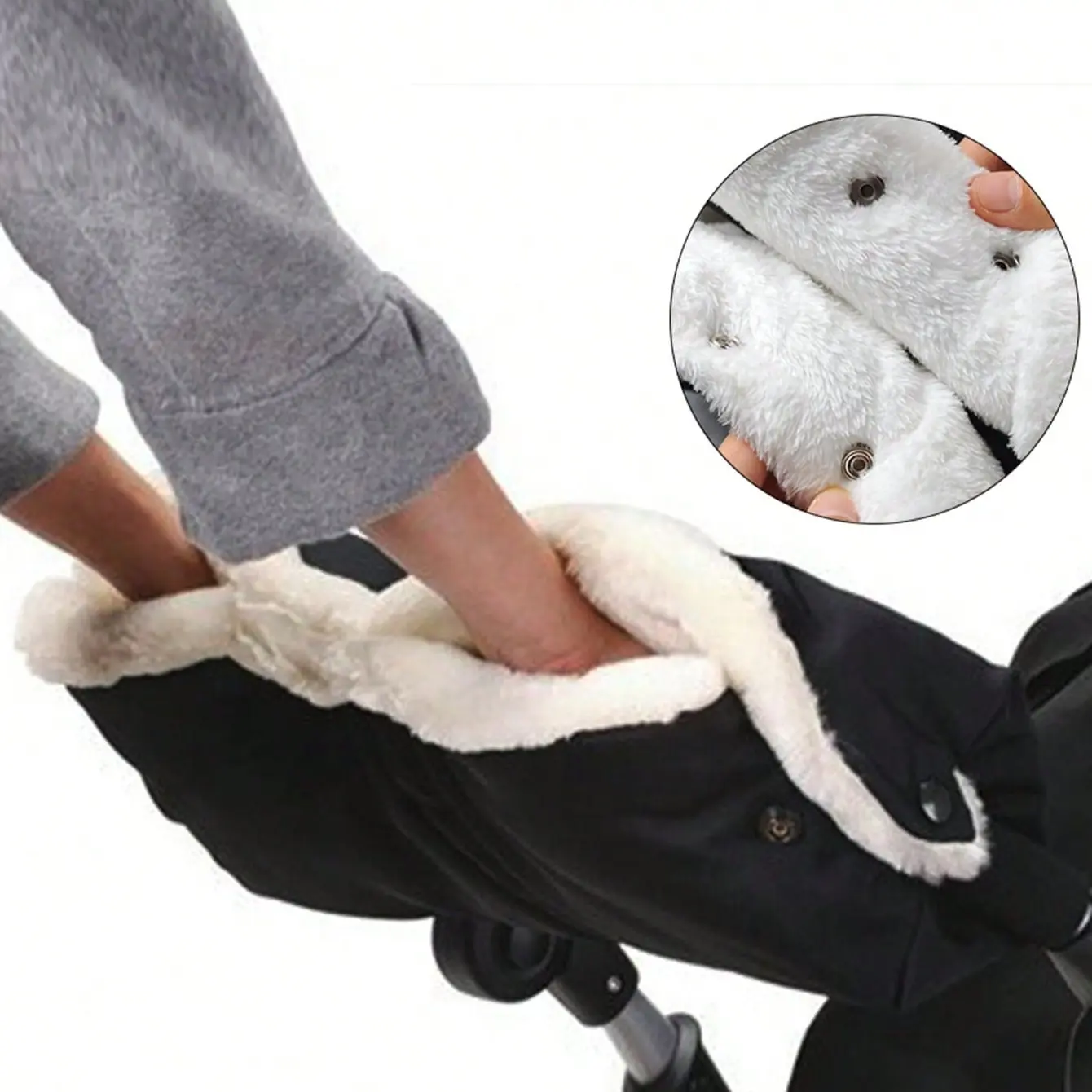 Waterproof Windproof Baby Stroller Gloves, Winter Thick Warm Fleece Gloves, Anti-Freeze, Cold Weather Protection, Comfortable Grip, Stroller Accessories