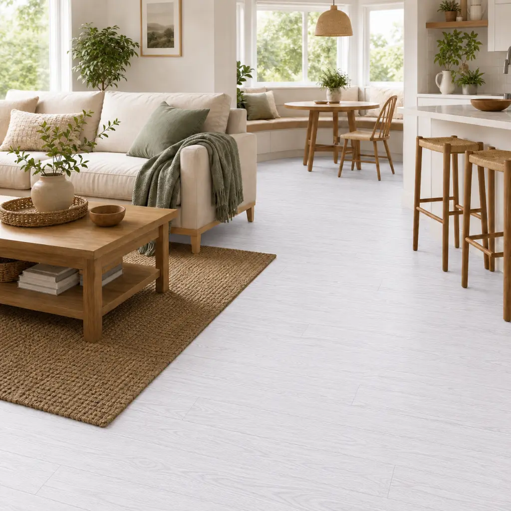 Whitewashed Oak Peel & Stick Plank Flooring