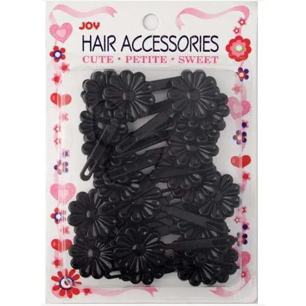 Joy Hair Barrettes Black Daisy