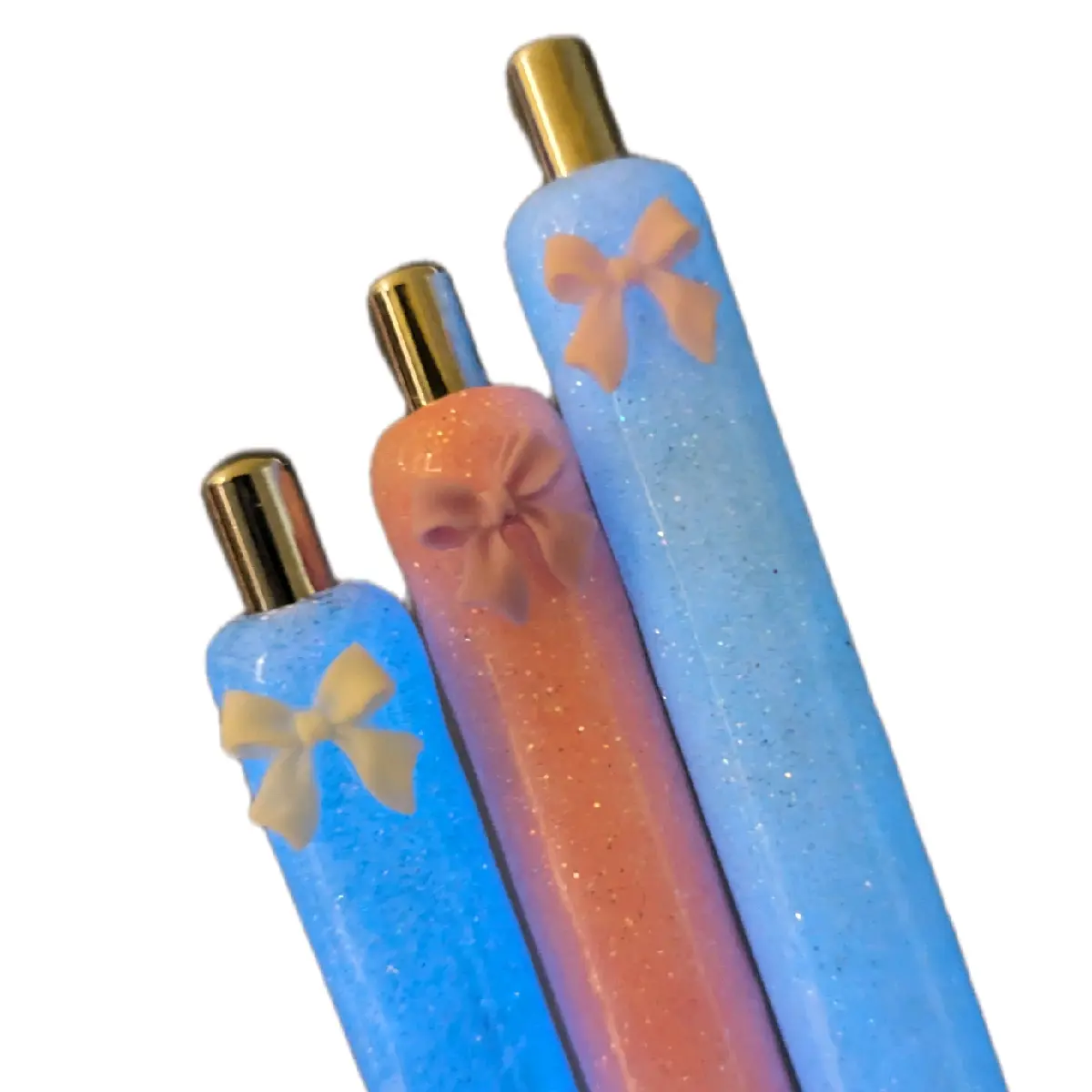 Glow-in-the-Dark, Coquette, "Bow & Glitter" Pens