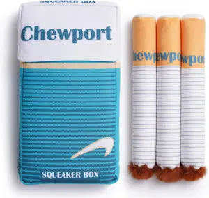 Nocciola 3 Pack Chewport Refreshing Dog Squeaky Toys with a Box, Interactive Plush Toys for Small Medium Dogs Pitbull Husky Frenchie, Share a Puff with Pup