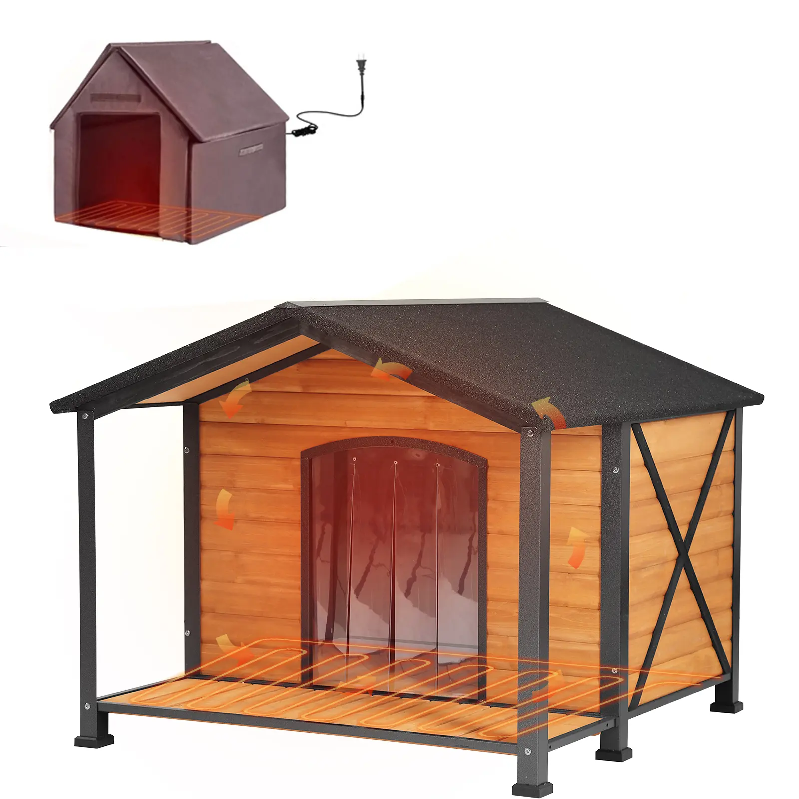 Aivituvin-AIR89-IN-HP Heated Waterproof Dog House | Adjustable Heating Pad