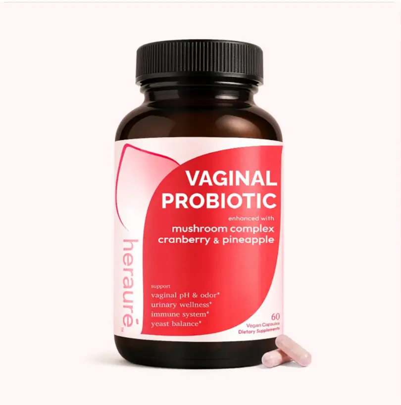 Feminine Probiotic Capsules with Lactobacillus, Cranberry Extract, 7-in-1 Mushroom Complex & GOS Prebiotics, Daily Intimate Wellness Dietary Supplement for Women, 60 Vegan Capsules