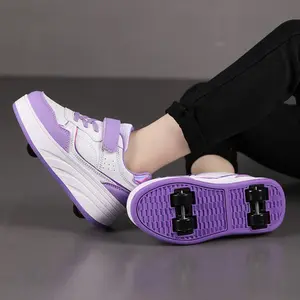 4-Wheel Roller Shoes, Comfortable Lightweight Soft Sole, Youth Inline Skates Running Shoes, Suitable for All Seasons, Shoes with Wheels