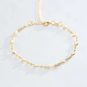 PROSPERITY PEARL BRACELET | 18K Gold Filled & 5-7inch Adjustable - Attracts prosperity, good fortune, and peaceful energy into your aura