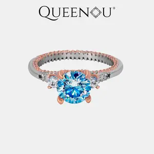 【276】New Year Promo Blue Synthetic Moissanite Ring with Care Instructions and Maintenance Tips for Optimal Shine